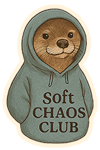 Soft Chaos Club Otter Sticker — Cute Waterproof Kiss-Cut Vinyl Sticker