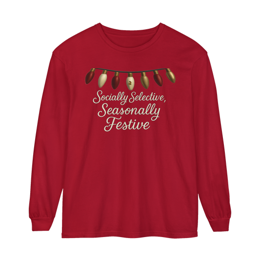 Socially Selective, Seasonally Festive - Long Sleeve Tee