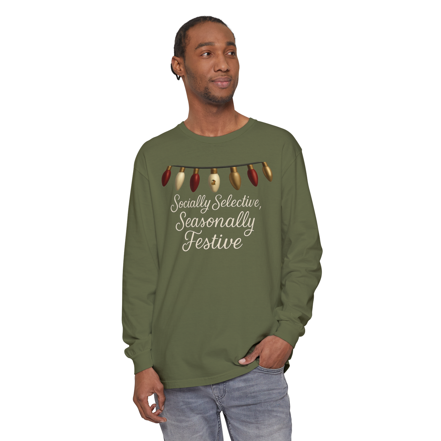 Socially Selective, Seasonally Festive - Long Sleeve Tee