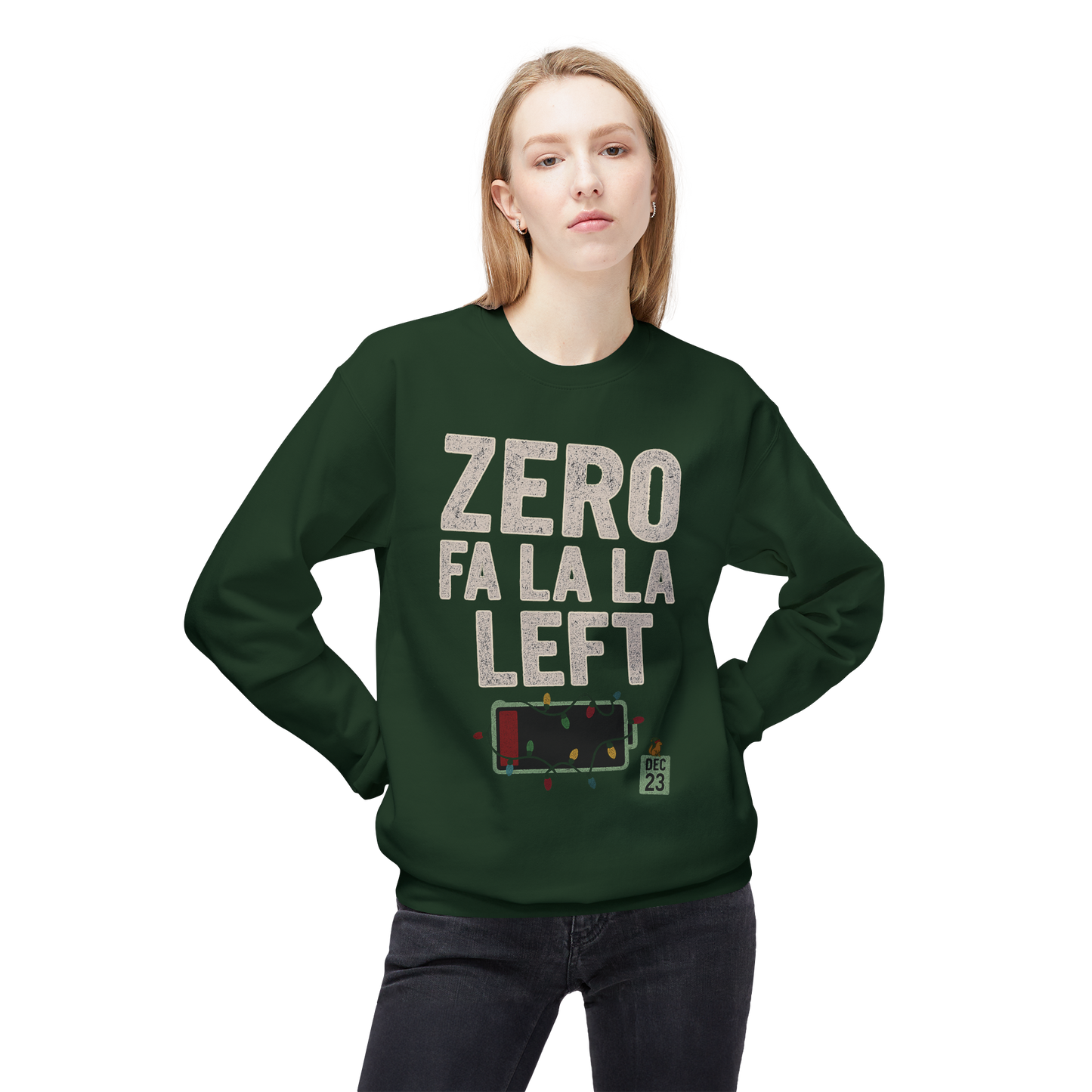 Zero Fa La La Left - Cozy Crewneck Sweatshirt