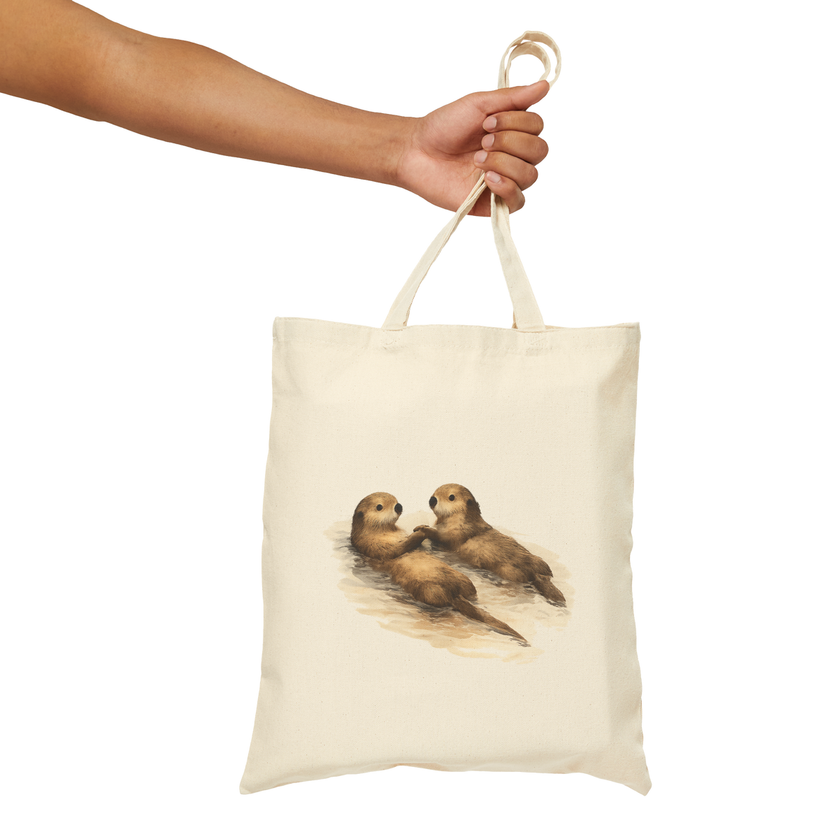 Coastal Otter Pair Canvas Eco-Friendly Tote