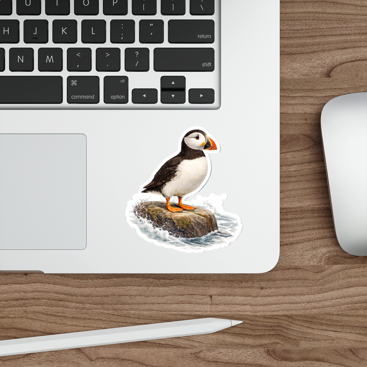 Bram the Puffin, Matte Vinyl Die-Cut Sticker