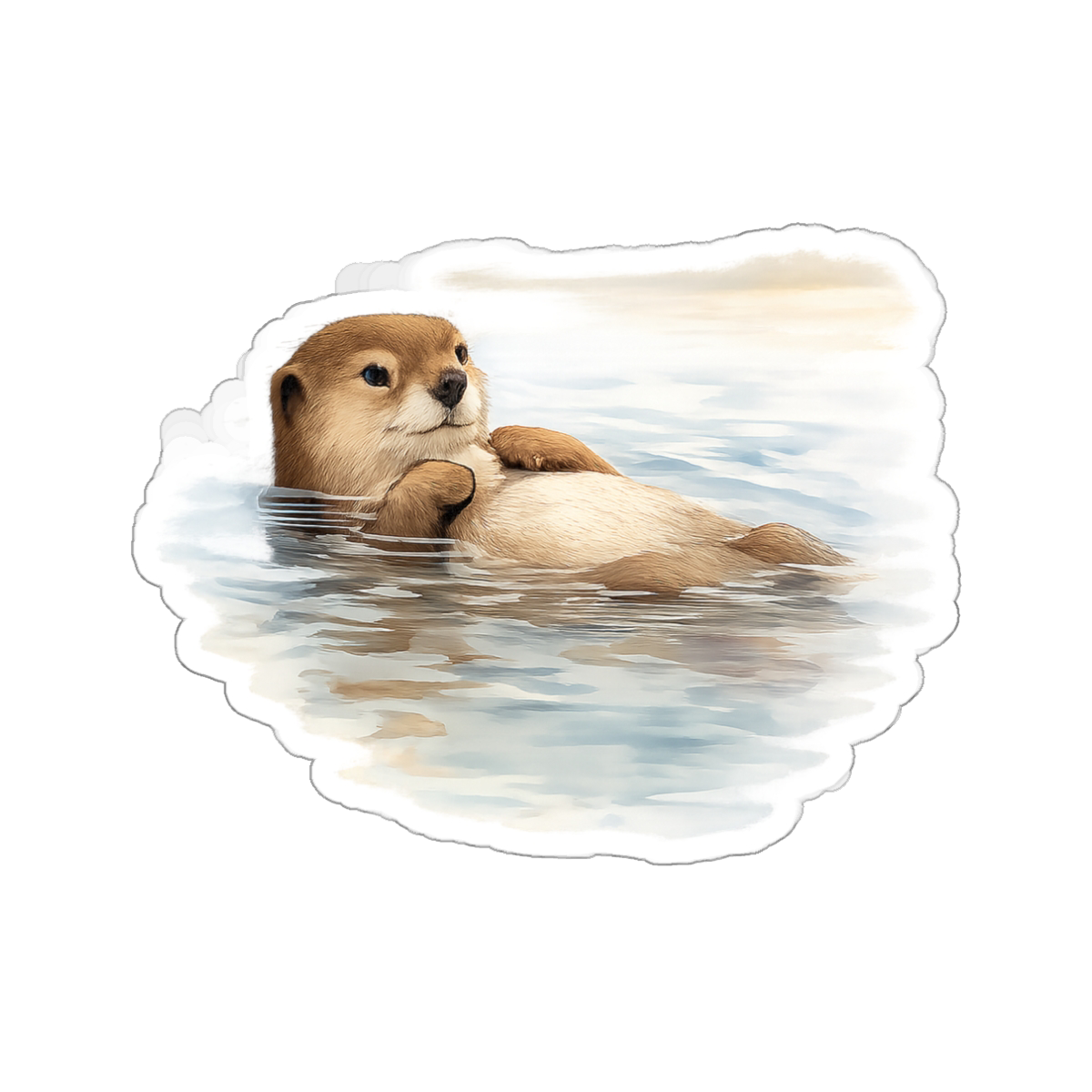Marlow the Otter, Matte Vinyl Die-Cut Sticker