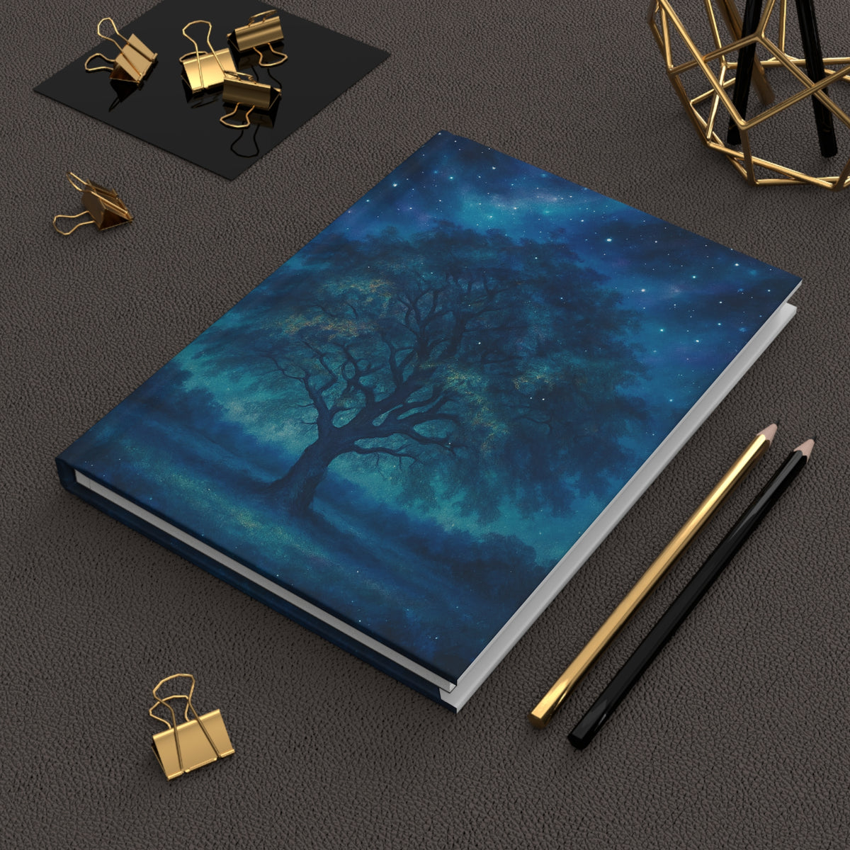 Starry Night Tree Hardcover Journal, Ruled Line